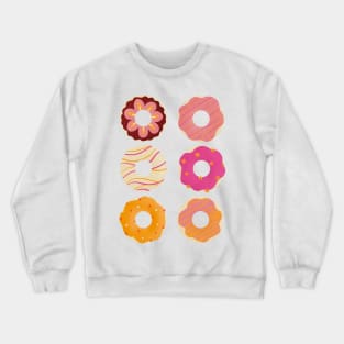 Orange and magenta donuts Crewneck Sweatshirt